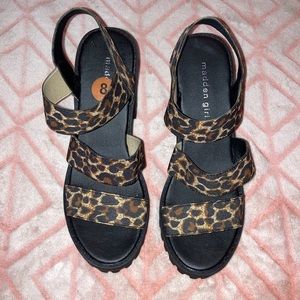 Chunky cheetah sandals